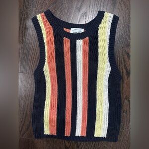 Colorful Striped Sleeveless Sweater